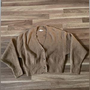 Garage tan relaxed cropped button cardigan Size S, worn once